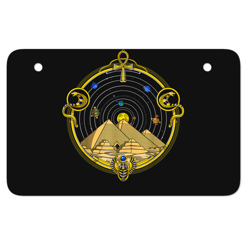 Egyptian Pyramids Ankh Symbol Eye Of Horus Sacred Geometry Atv License Plate | Artistshot