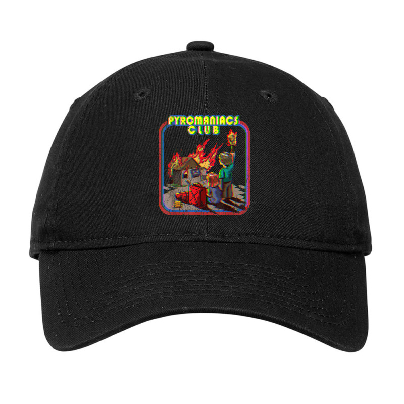 Pyromaniac Fire Funny Vintage Retro Dark Humor Adjustable Cap by MarcyTonti | Artistshot