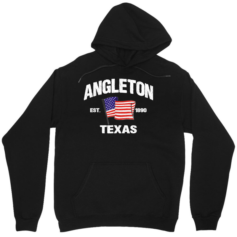 Angleton Texas Tx Usa Stars & Stripes Vintage Style Unisex Hoodie by MandyMOerke | Artistshot