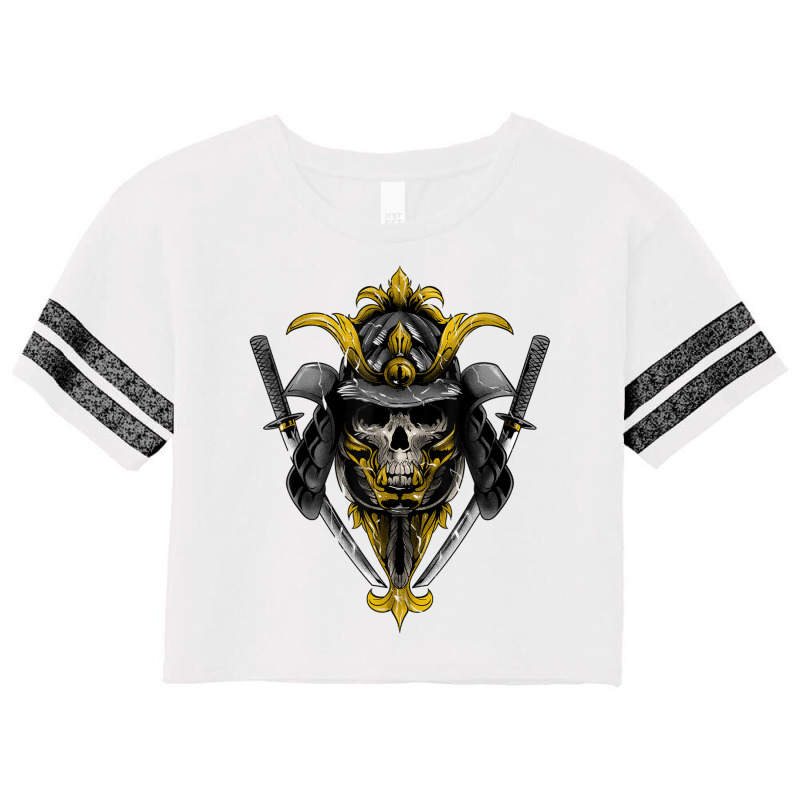 Japanese Samurai Bushido Armor Mask Katana Sword Warrior Scorecard Crop Tee by JaronKennedy | Artistshot