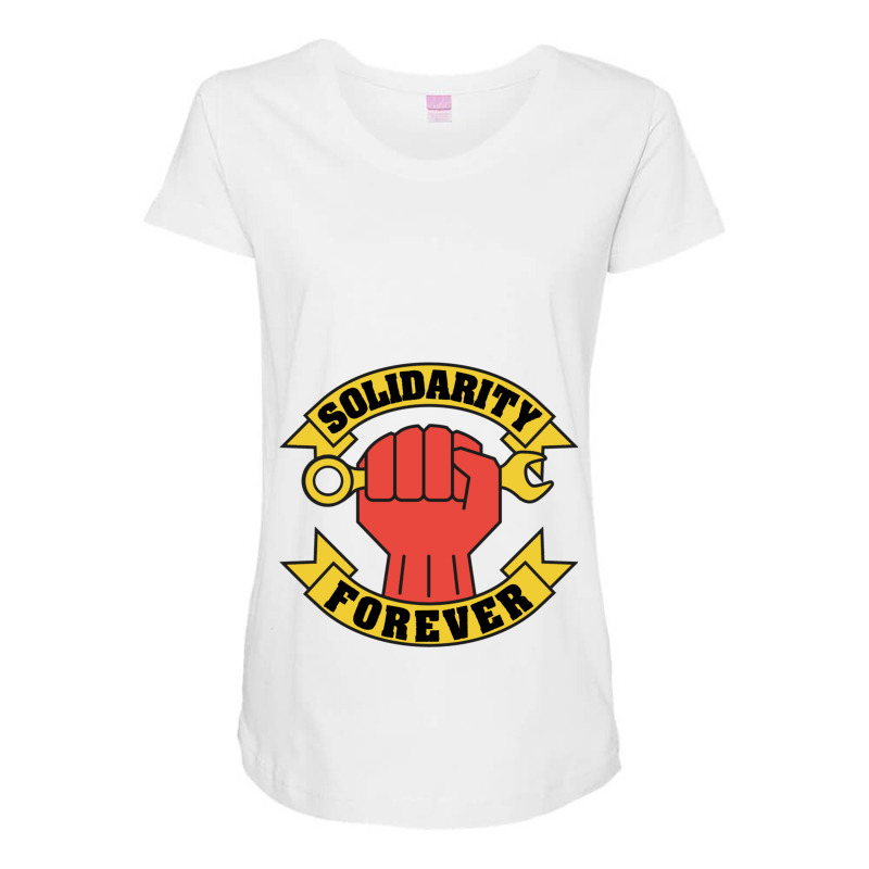 Solidarity Forever Raised Fist - Labor Union, Iww, Worker Rights, Left Maternity Scoop Neck T-shirt by TERESACHAPMAN | Artistshot