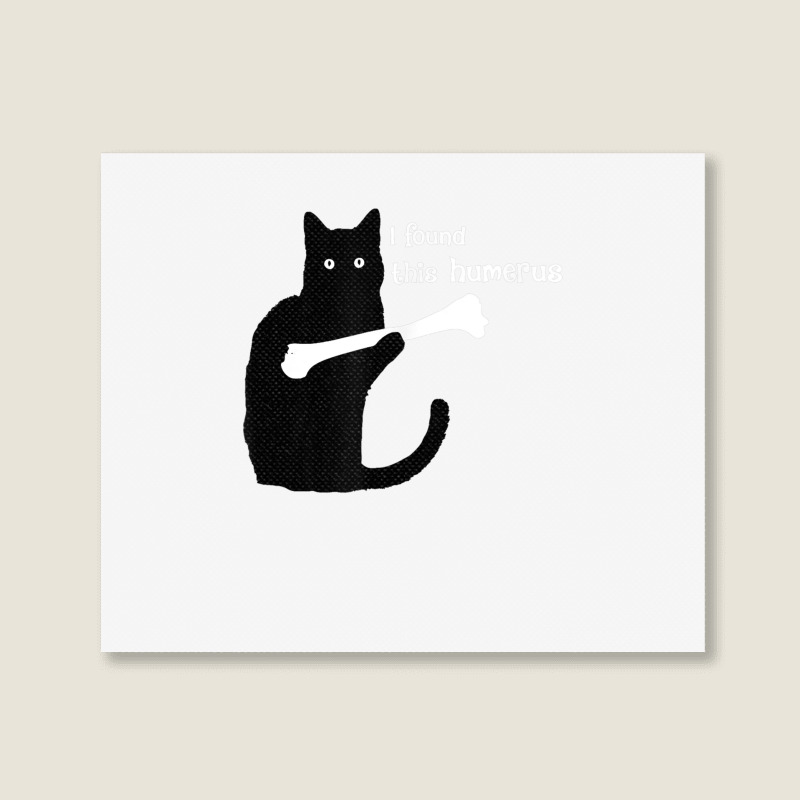 I Found This Humerus Black Cat Landscape Canvas Print | Artistshot