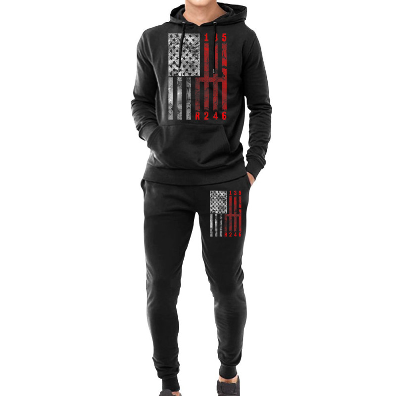 Stick Shift American Flag Muscle Car 6 Gears Mechanic Hoodie & Jogger Set | Artistshot