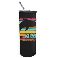 Miami Resident Vintage Dolphin Silhouette Souvenir Gift Skinny Tumbler | Artistshot