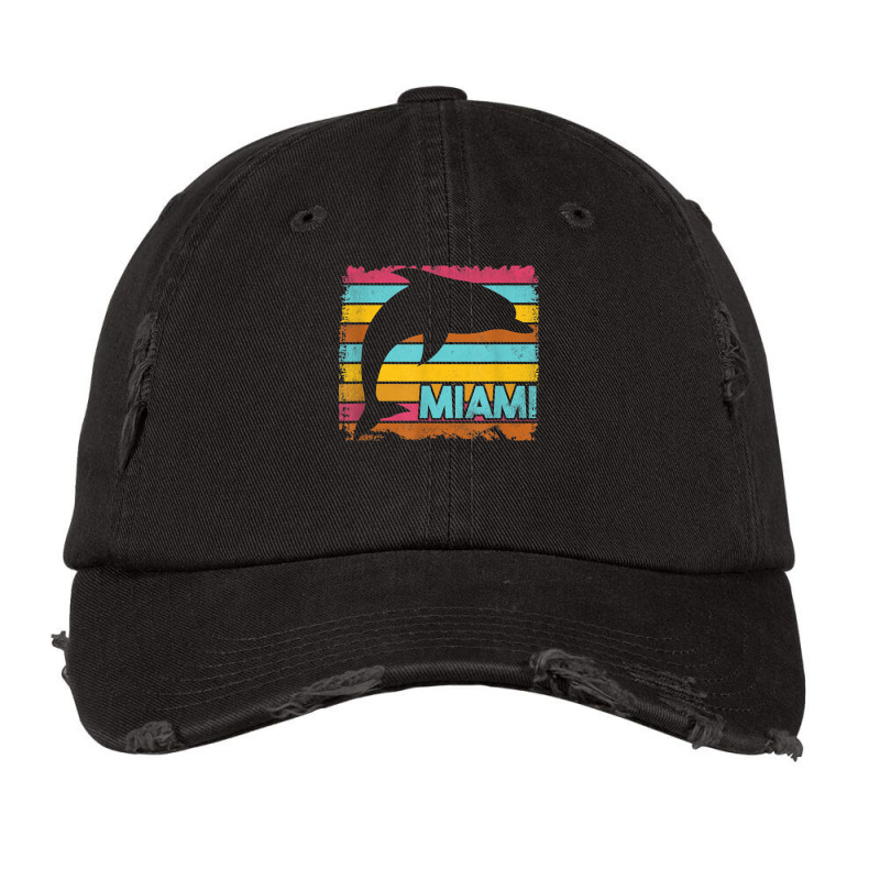 Miami Resident Vintage Dolphin Silhouette Souvenir Gift Vintage Cap | Artistshot