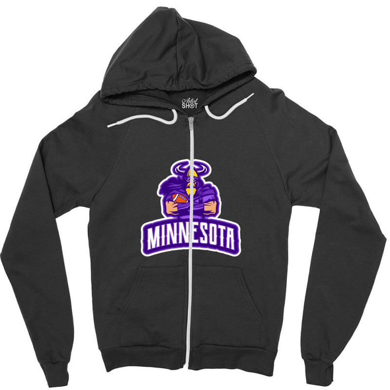 American Football Minnesota Design Zipper Hoodie | Artistshot