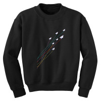 Paper Airplane Flying Colorful Paper Plane Master Origami Youth Sweatshirt | Artistshot