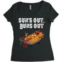 Suns Out Hot Dog Buns Out Funny Sausage Bbq Food Lover Gift Women's Triblend Scoop T-shirt | Artistshot