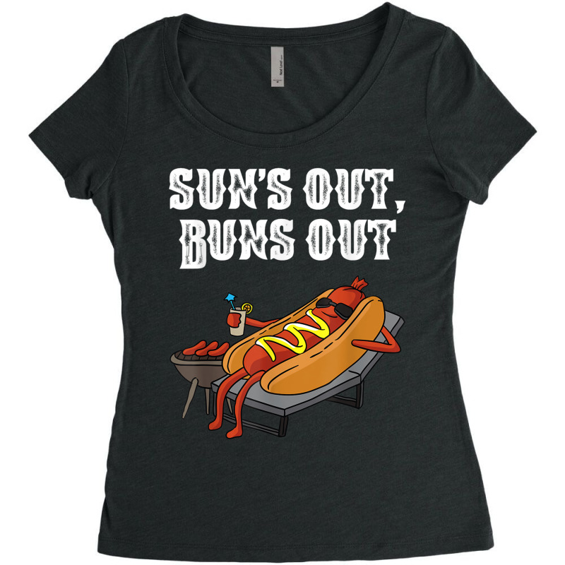 Suns Out Hot Dog Buns Out Funny Sausage Bbq Food Lover Gift Women's Triblend Scoop T-shirt by StaceyKerry | Artistshot