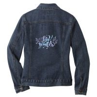 Love Winter Gradient Lettering Ladies Denim Jacket | Artistshot