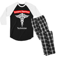 Emergency Department Technician Ed Tech Medical Caduceus Er Men's 3/4 Sleeve Pajama Set | Artistshot