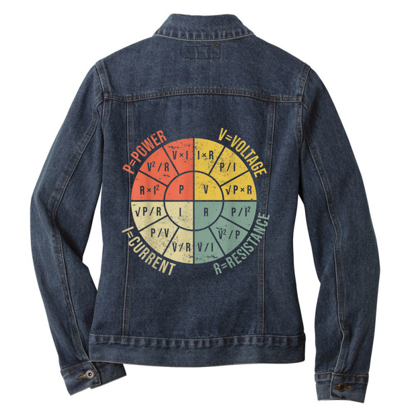 Ohms Law Diagram Electrical Electronics Engineer Vintage Ladies Denim Jacket by LucianaFoster | Artistshot