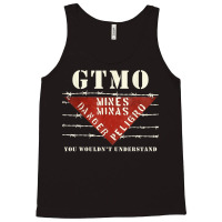 Gtmo Land Mine Barbed Wire Sign Guantanamo Bay Cuba Tank Top | Artistshot