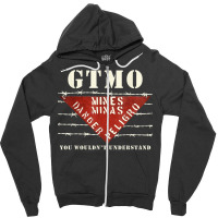 Gtmo Land Mine Barbed Wire Sign Guantanamo Bay Cuba Zipper Hoodie | Artistshot