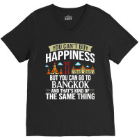 Bangkok Thailand City Skyline Map V-neck Tee | Artistshot