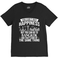 Bangkok Thailand City Skyline Map V-neck Tee | Artistshot