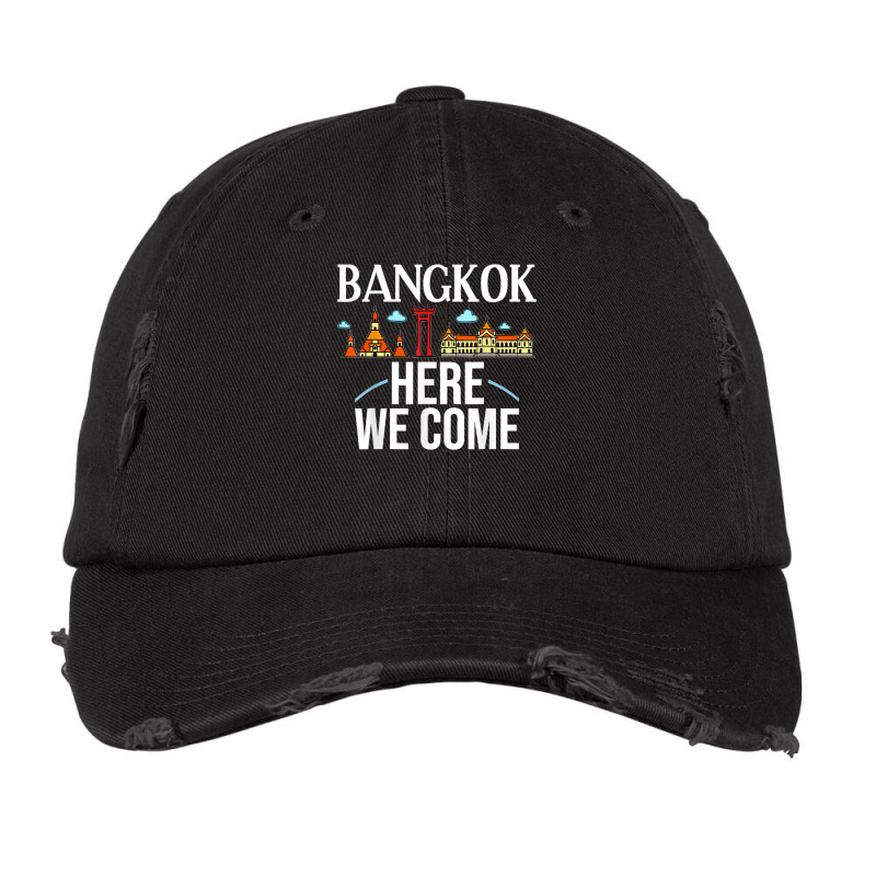 Bangkok Thailand City Trip Skyline Map Vintage Cap by JilmarM.Perez | Artistshot