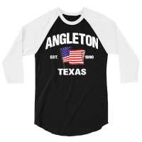 Angleton Texas Tx Usa Stars & Stripes Vintage Style 3/4 Sleeve Shirt | Artistshot