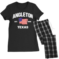 Angleton Texas Tx Usa Stars & Stripes Vintage Style Women's Pajamas Set | Artistshot