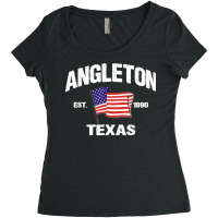 Angleton Texas Tx Usa Stars & Stripes Vintage Style Women's Triblend Scoop T-shirt | Artistshot