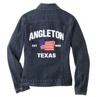 Angleton Texas Tx Usa Stars & Stripes Vintage Style Ladies Denim Jacket | Artistshot