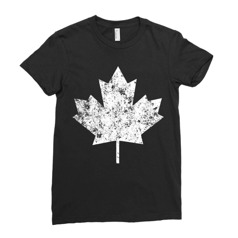 Canada Maple Leaf Flag Retro Ladies Fitted T-Shirt by JusticePeck | Artistshot