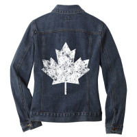 Canada Maple Leaf Flag Retro Ladies Denim Jacket | Artistshot