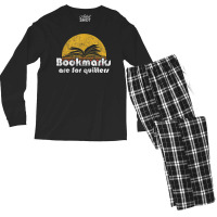 Vintage Reading Book Bookmarks Quitters Sunset Gift Men's Long Sleeve Pajama Set | Artistshot