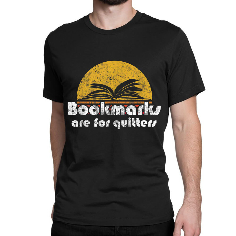 Vintage Reading Book Bookmarks Quitters Sunset Gift Classic T-shirt by WillettaIngber | Artistshot