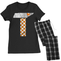 Tennessee Flag Vintage Football Fan Orange And White Gift Women's Pajamas Set | Artistshot