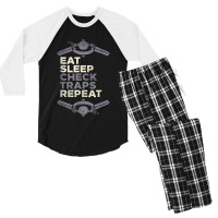 Trapper Trap Self Sufficient Animal Trapping Men's 3/4 Sleeve Pajama Set | Artistshot