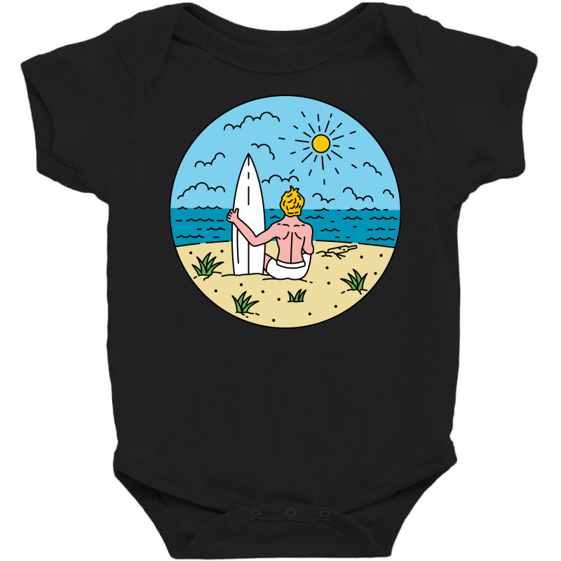 Surfers Paradise Baby Bodysuit by polkam design | Artistshot