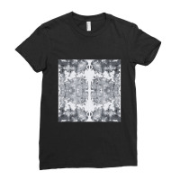 Grunge Kaleidoscope Black And White Pattern Ladies Fitted T-shirt | Artistshot