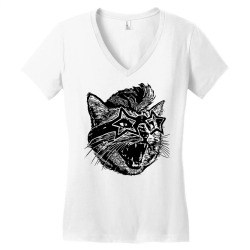 funky cat Women's V-Neck T-Shirt | Artistshot