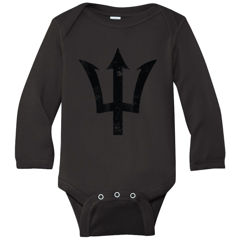 Poseidon Symbol  Trident Greek God Mythology Long Sleeve Baby Bodysuit | Artistshot