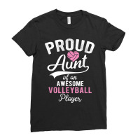 Proud Aunt Of Volleyball Player Supporter Novelty Gift Ladies Fitted T-shirt | Artistshot