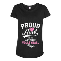 Proud Aunt Of Volleyball Player Supporter Novelty Gift Maternity Scoop Neck T-shirt | Artistshot