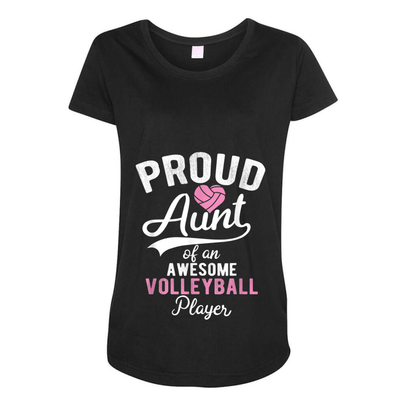 Proud Aunt Of Volleyball Player Supporter Novelty Gift Maternity Scoop Neck T-shirt by GretchenJennie | Artistshot