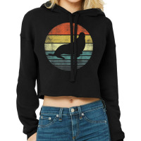 Seal Lover Gifts Retro Vintage Sea Lion Animal Silhouette Cropped Hoodie | Artistshot