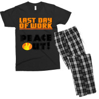 Last Day Of Work Peace Out Men's T-shirt Pajama Set | Artistshot