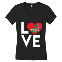 Love Reading Funny Books Novels Reading Design Product Women's V-neck T-shirt | Artistshot