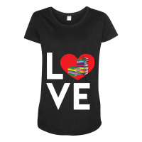 Love Reading Funny Books Novels Reading Design Product Maternity Scoop Neck T-shirt | Artistshot