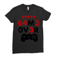 Game Over Leet Code Style  64m3 0v3r  Red And Black Ladies Fitted T-shirt | Artistshot