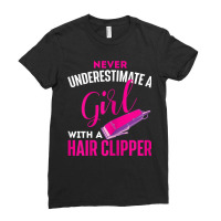 Womens Girl With Hair Clipper  Hairdresser Hair Stylist Barber Ladies Fitted T-shirt | Artistshot