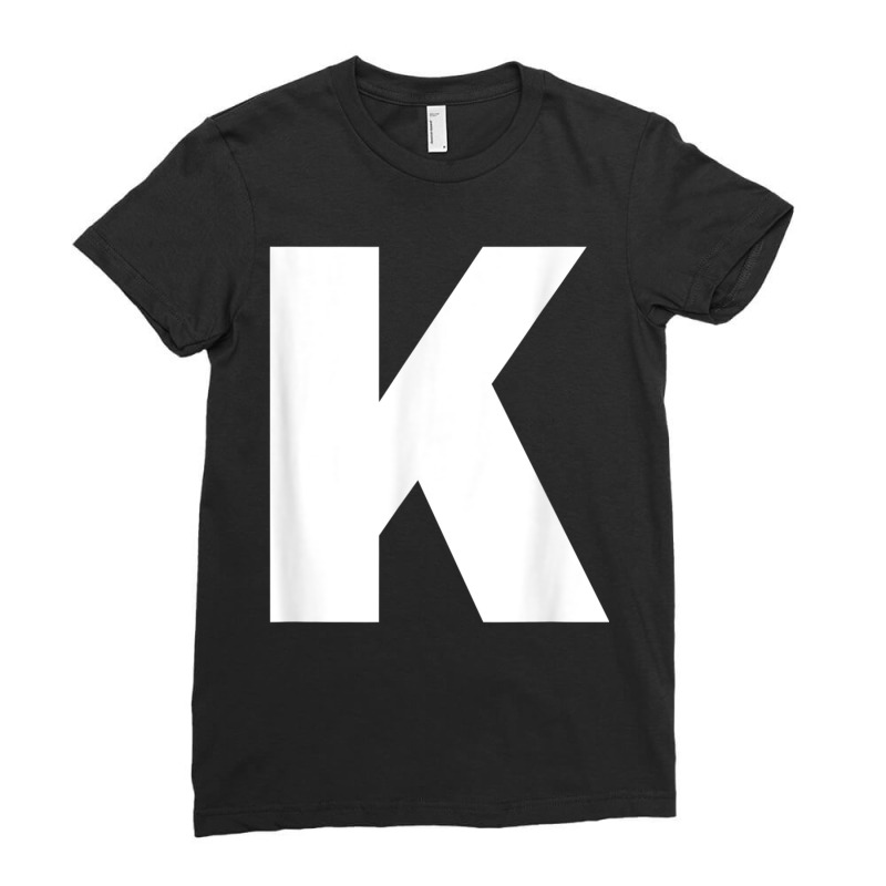 Letter K Capital Alphabet Monogram Initial Ladies Fitted T-Shirt by MechelleMilliken | Artistshot