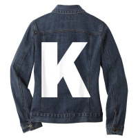 Letter K Capital Alphabet Monogram Initial Ladies Denim Jacket | Artistshot