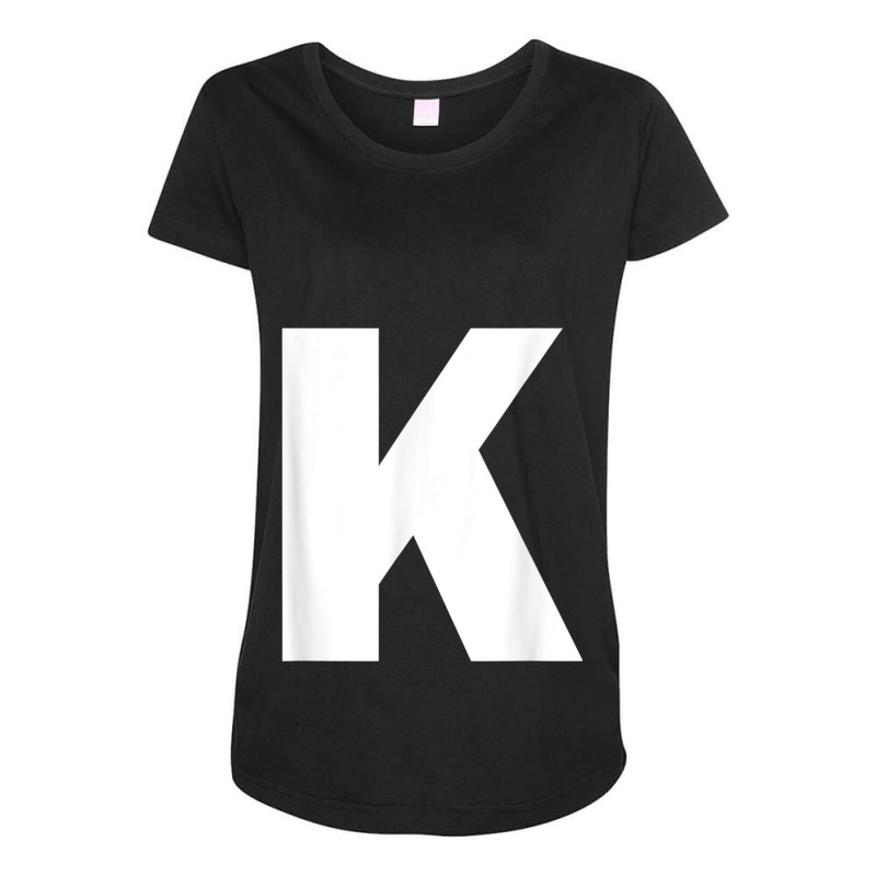 Letter K Capital Alphabet Monogram Initial Maternity Scoop Neck T-shirt by MechelleMilliken | Artistshot