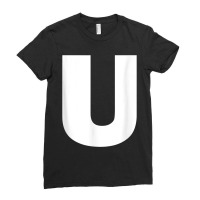 Letter U Capital Alphabet Monogram Initial Ladies Fitted T-shirt | Artistshot