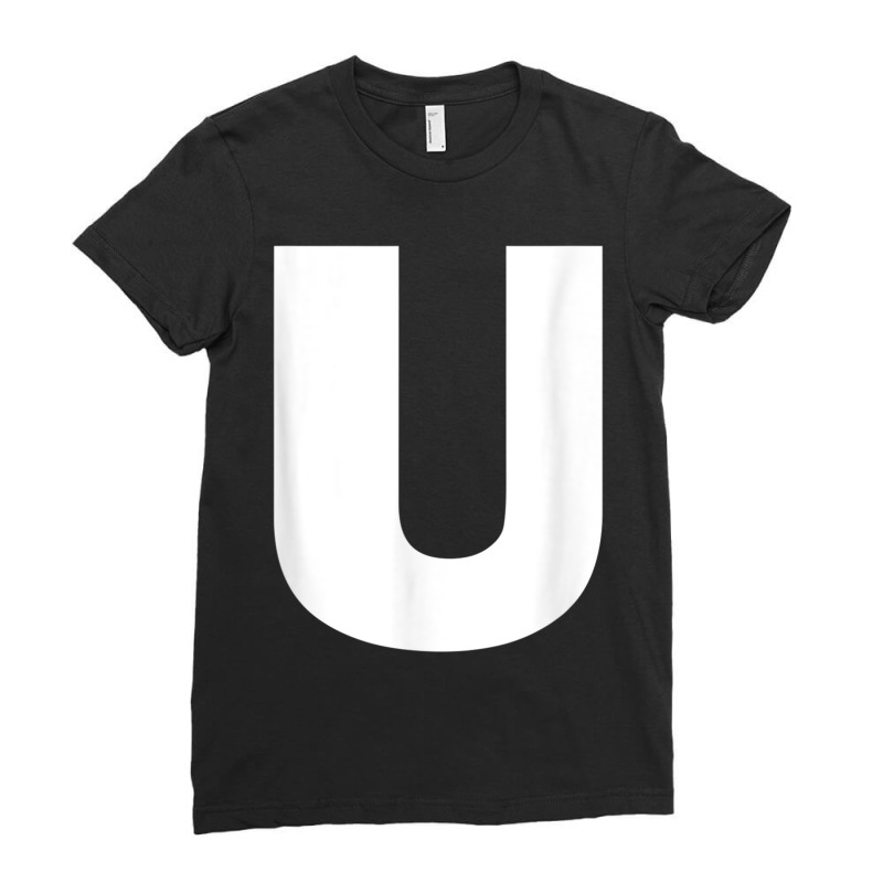 Letter U Capital Alphabet Monogram Initial Ladies Fitted T-Shirt by MechelleMilliken | Artistshot