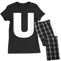 Letter U Capital Alphabet Monogram Initial Women's Pajamas Set | Artistshot